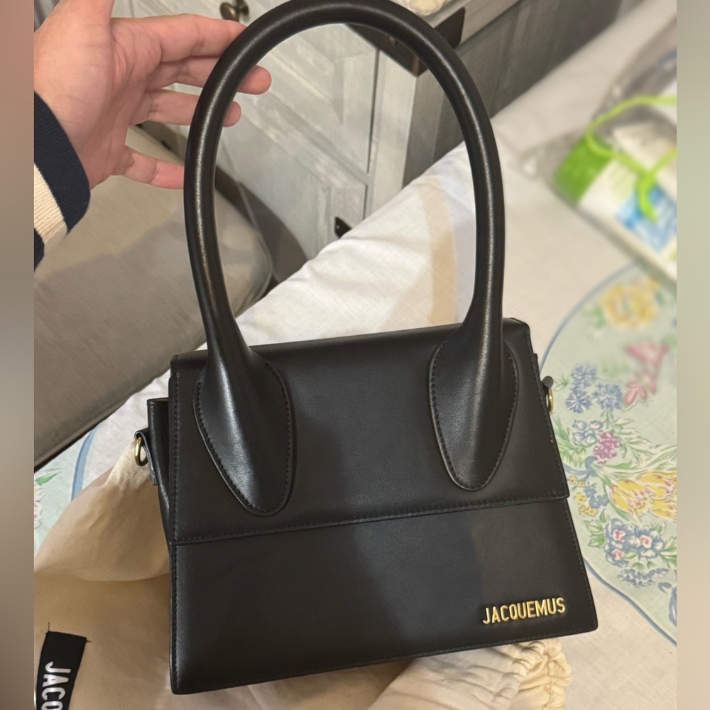 Jacquemus Le Grand Chiquito Top-Handle Black Leather Handbag